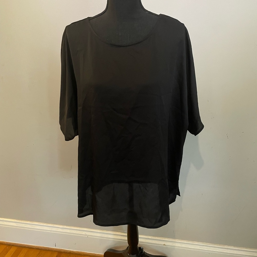 Vince Camuto Black Rayon Top